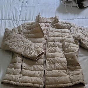 Amazon Essentials Tan Puffer Jacket Lightweight Quilted